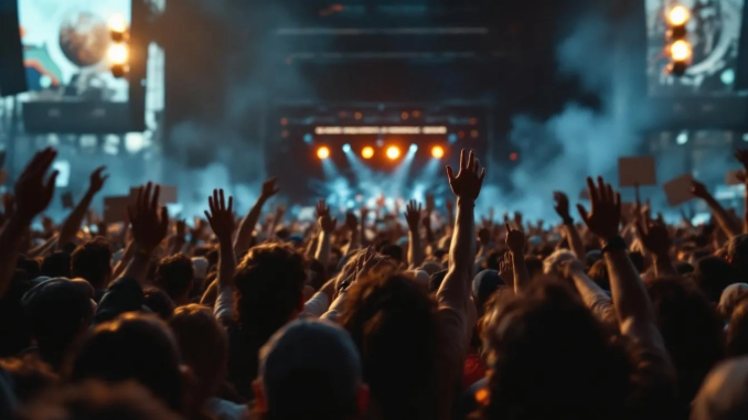 People sreaming in concert